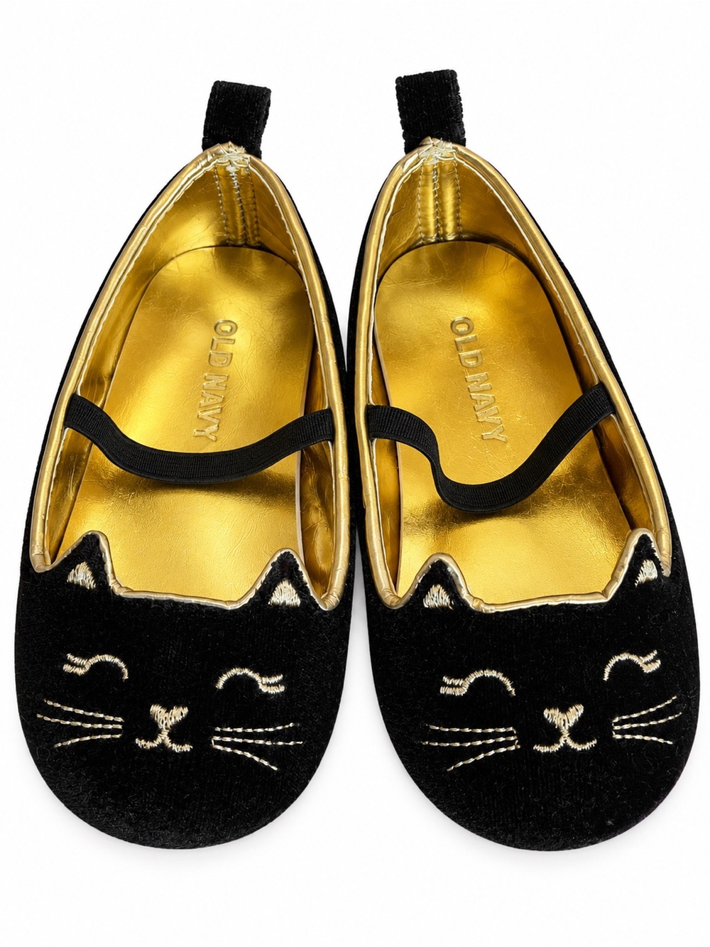 Old Navy Black and Gold Cat Ballet Flats for Kids